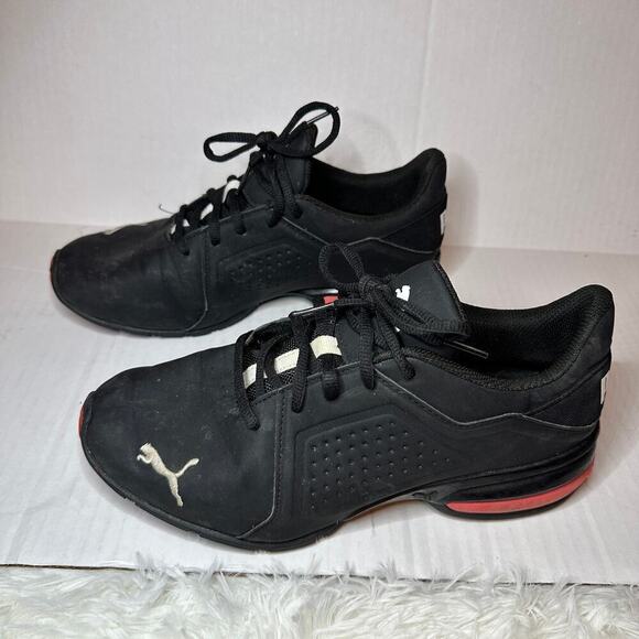 Puma Men Size 8 Black Lace Up Viz Runner Training Athletic Shoes Sneaker - Picture 5 of 9